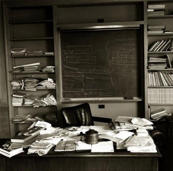 Albert Einstein’s Princeton office exactly as he left it when he died on April 18th, 1955