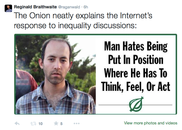 My tweet about inequality